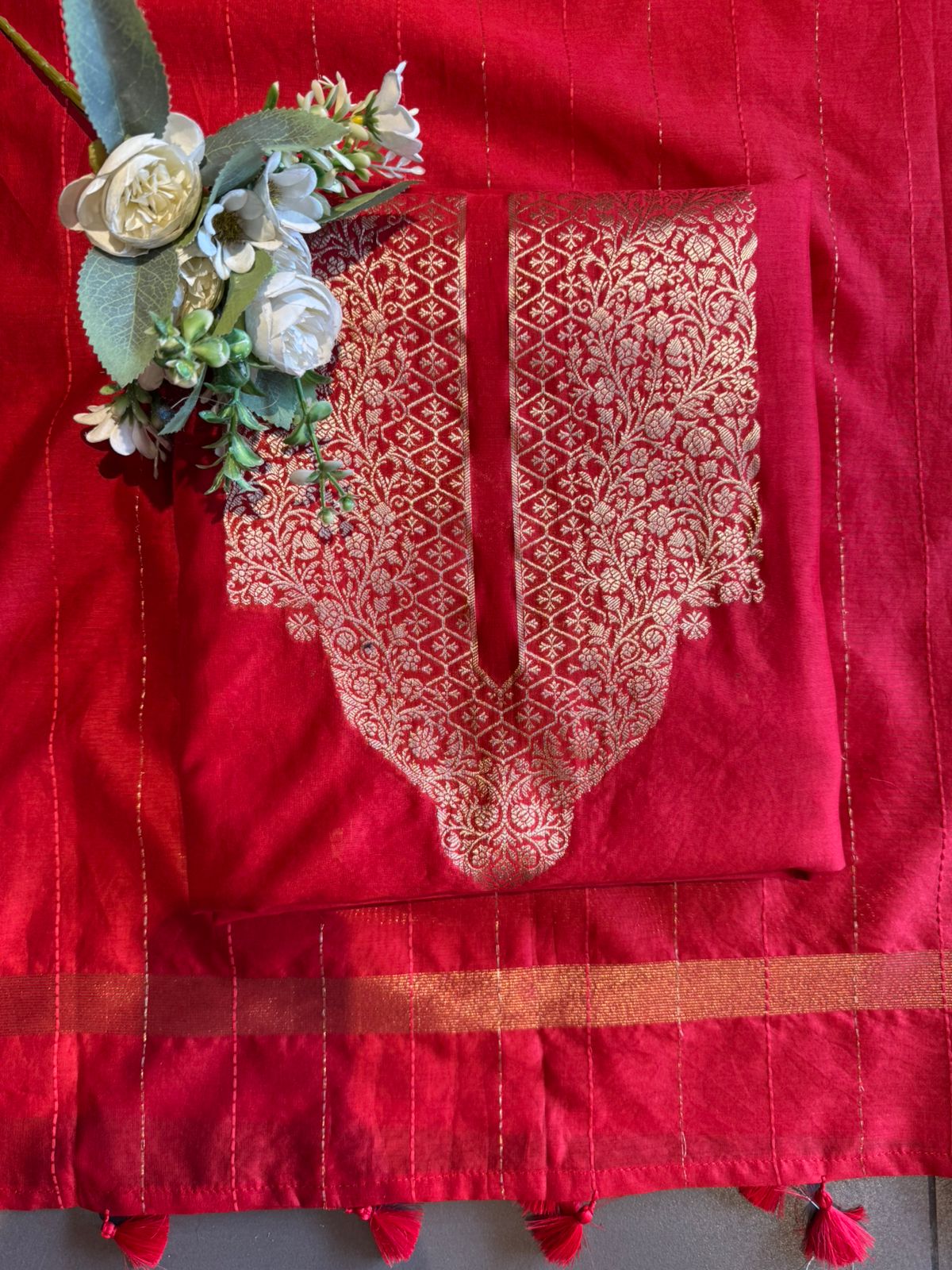 PURE CHANDERI SILK SUIT SET