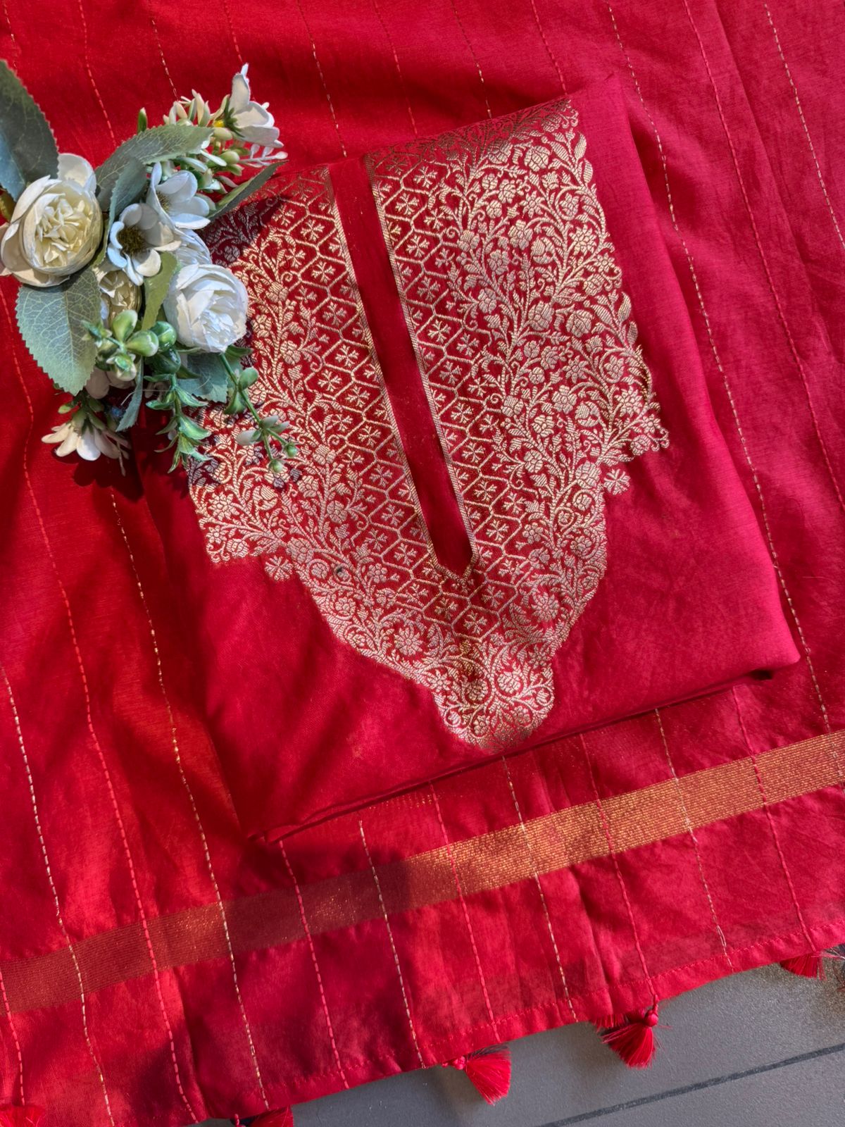 PURE CHANDERI SILK SUIT SET