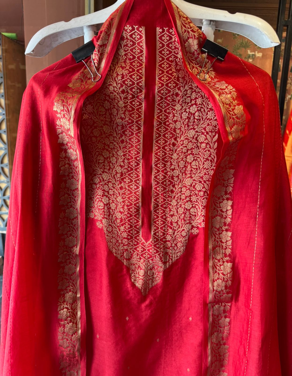 PURE CHANDERI SILK SUIT SET