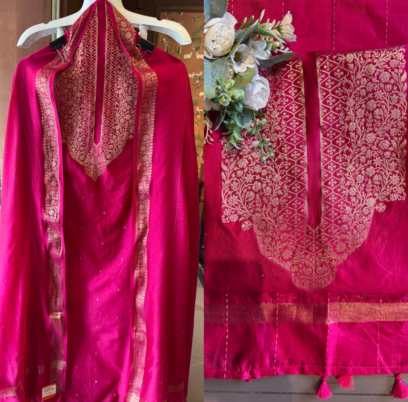 PURE CHANDERI SILK SUIT SET