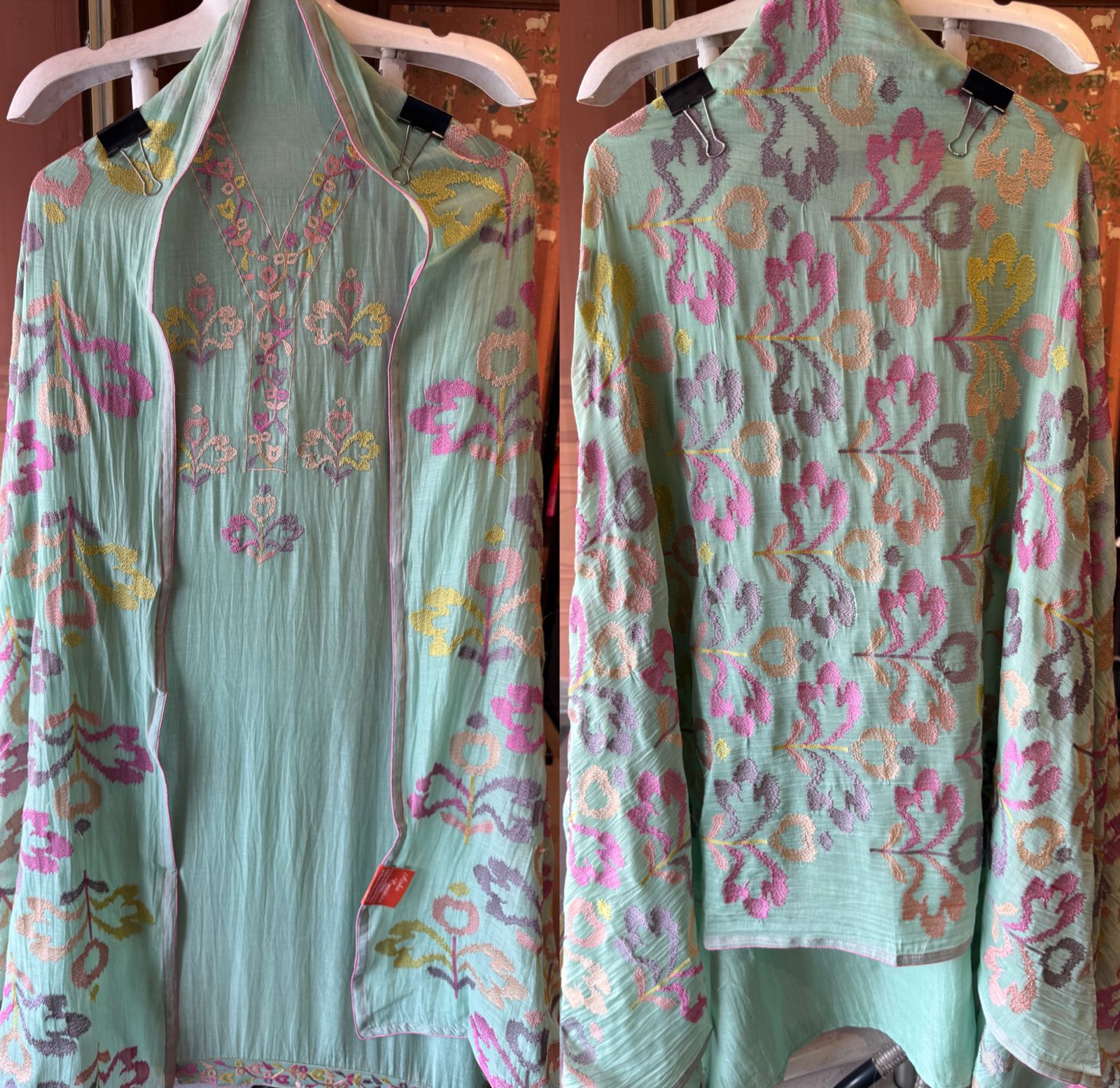 Pastel Mul cotton Unstitched Suit Set