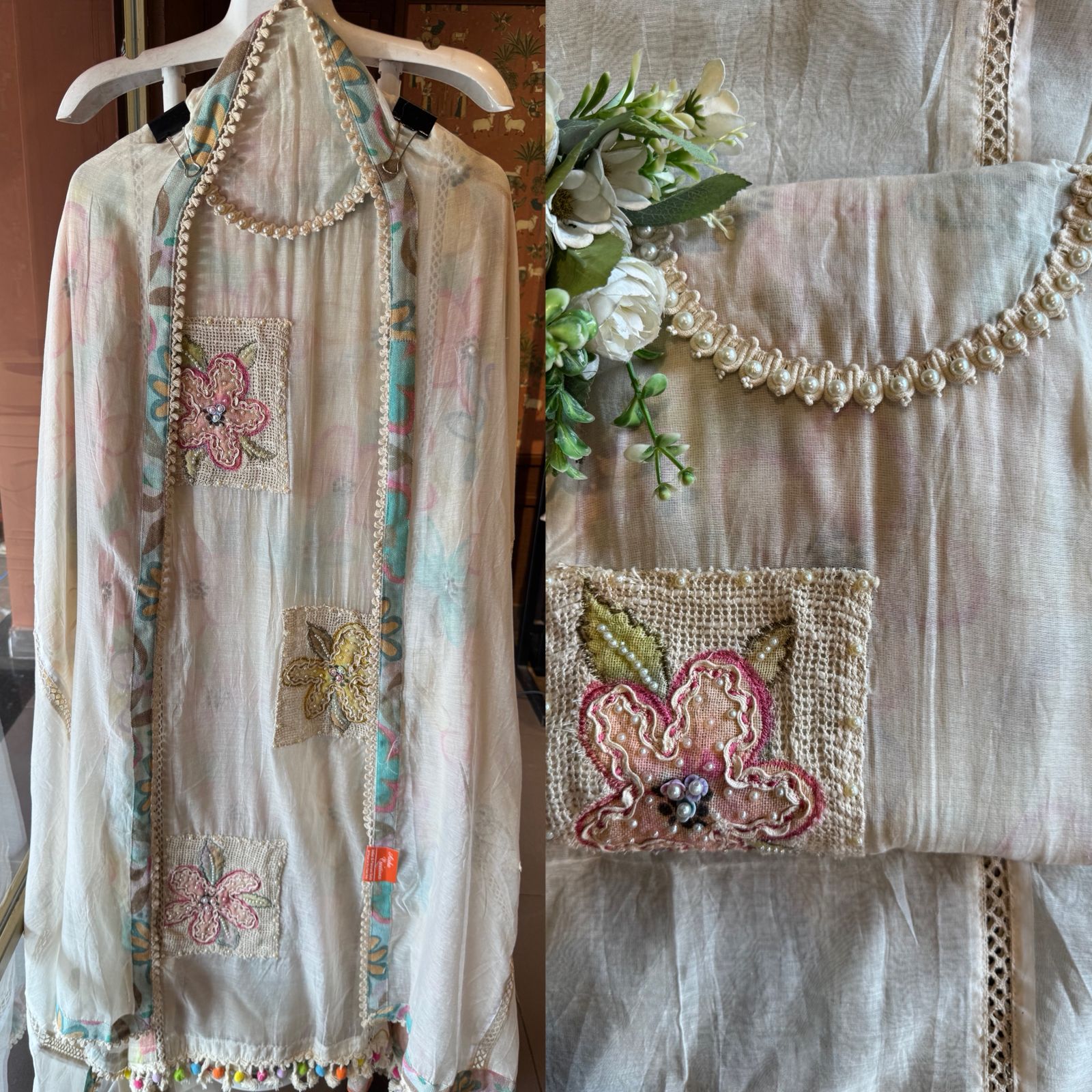 Ivory Pearl Handcrafted Suit Set