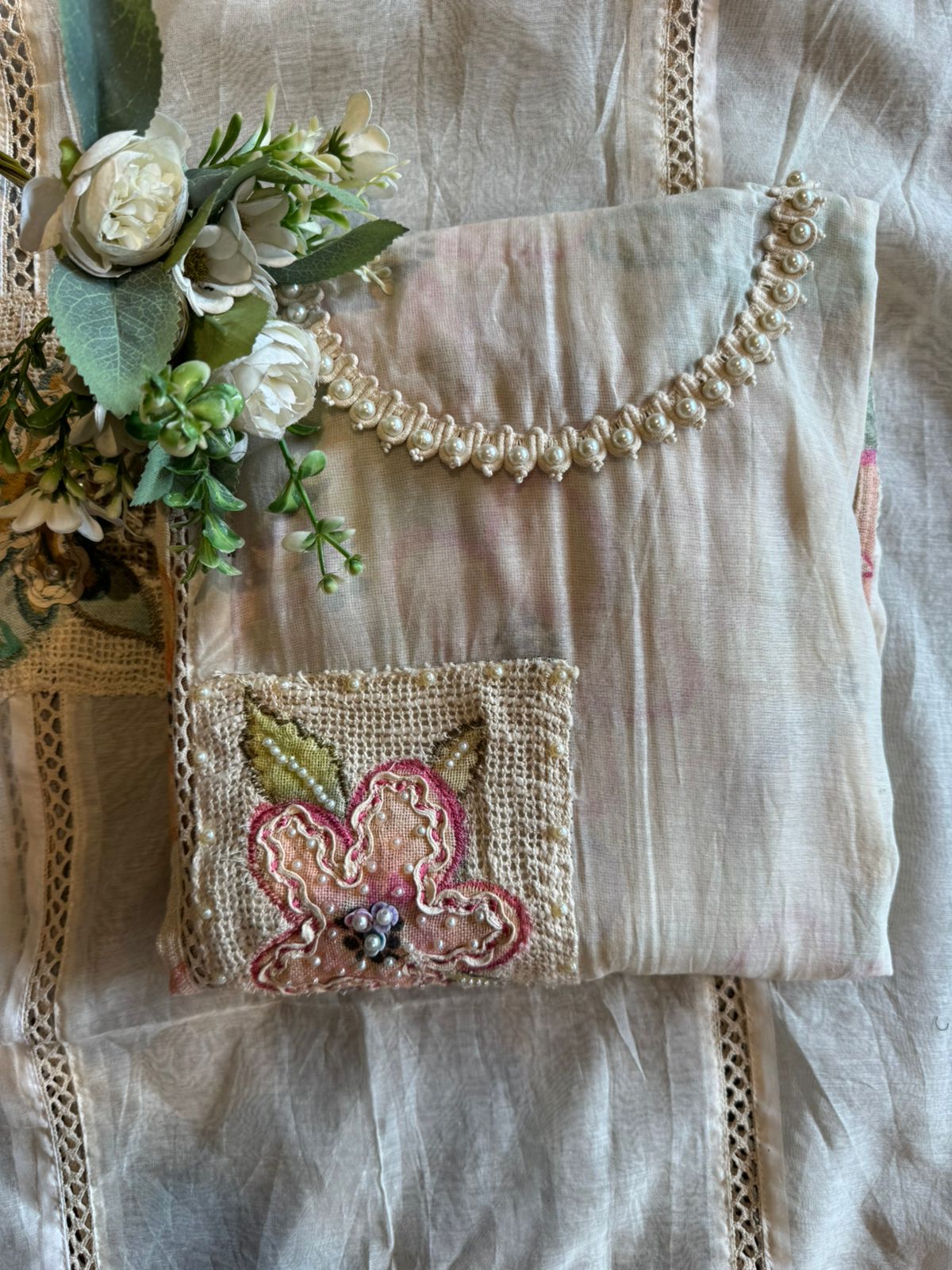 Ivory Pearl Handcrafted Suit Set