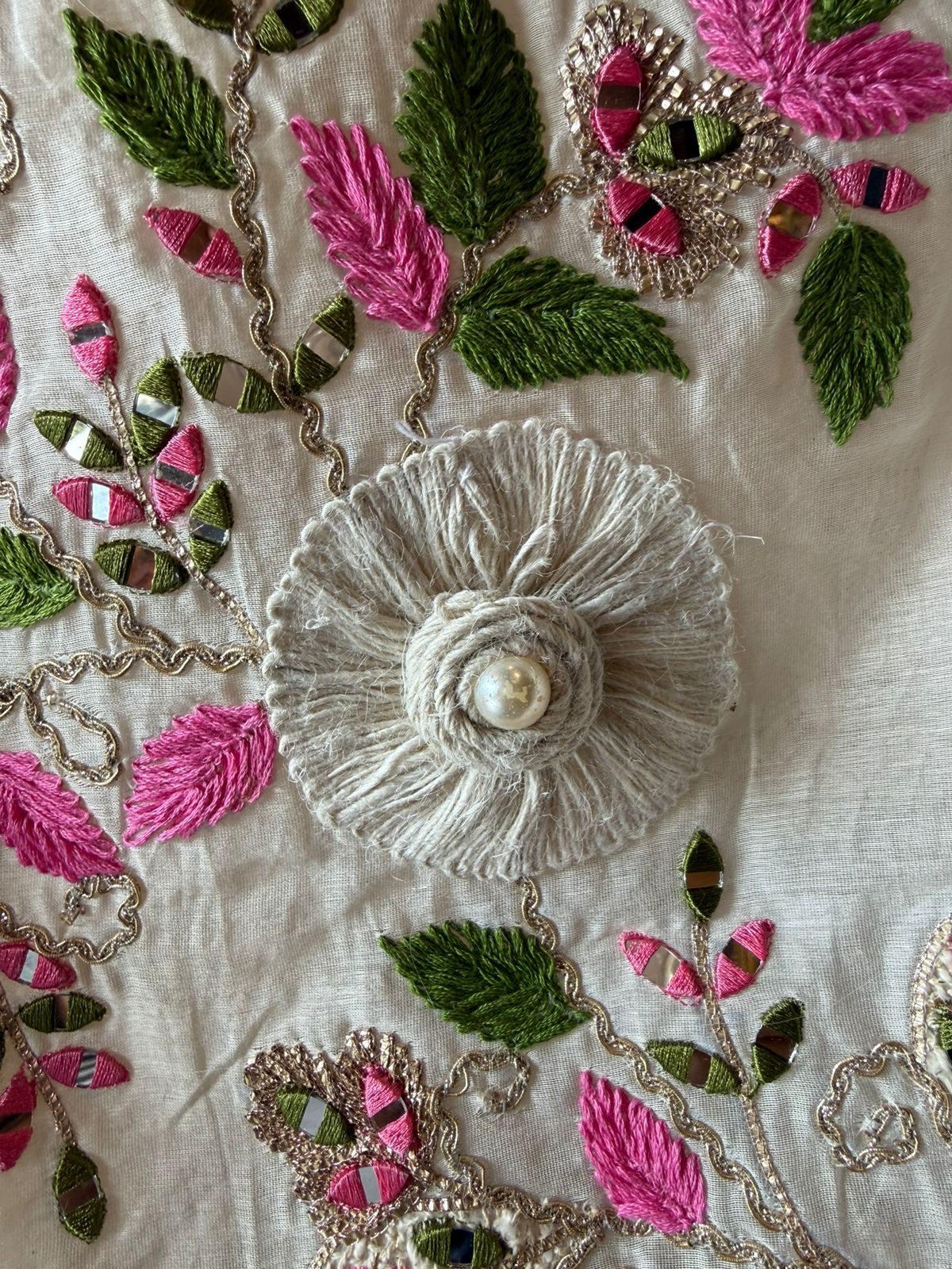 Ivory Floral Handcrafted Suit Set