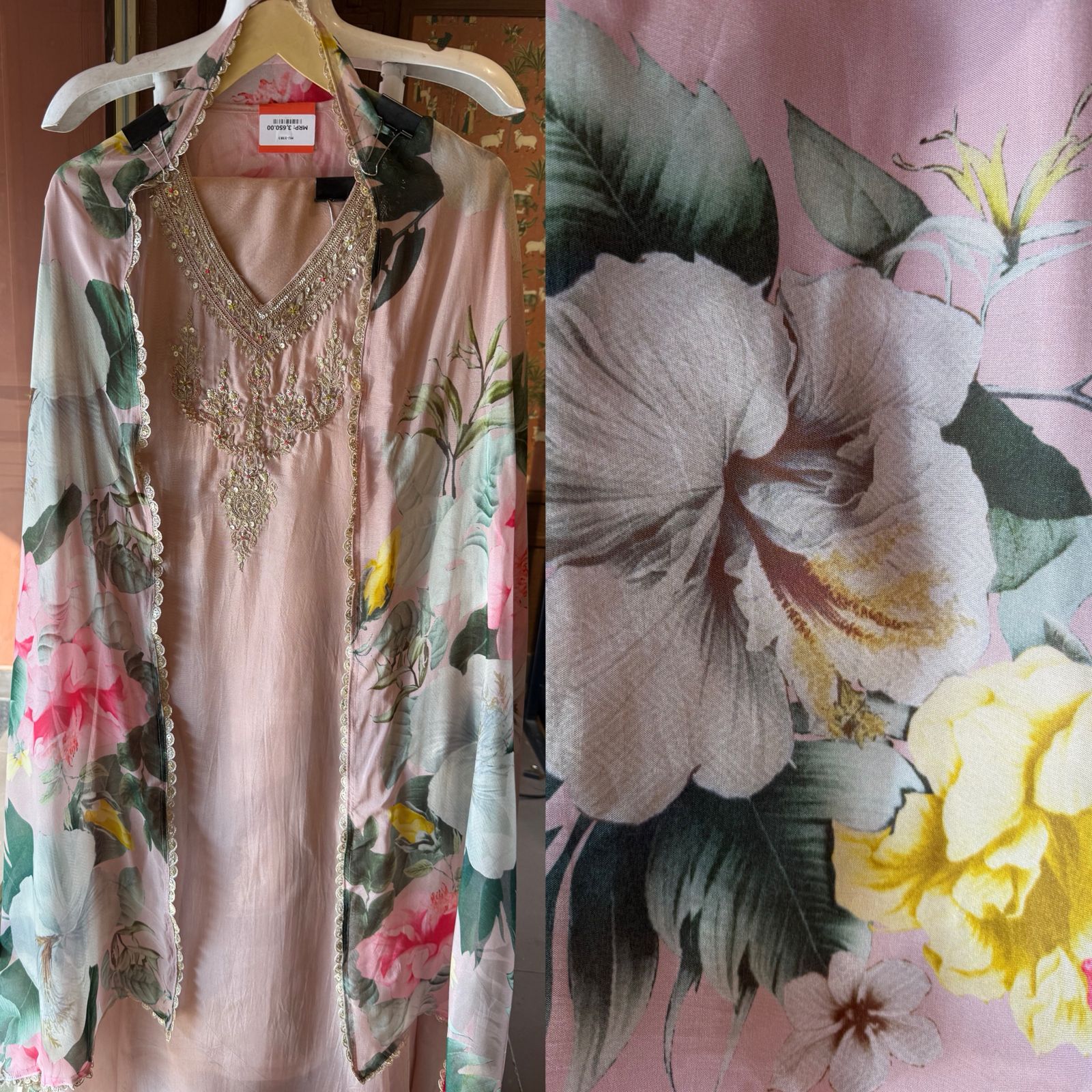 Blush Floral Printed Suit Set