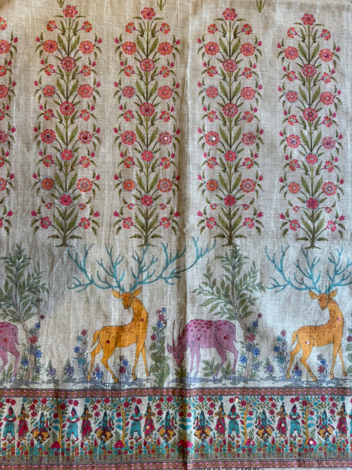 Beautiful suit on KHAADI Cotton with PICHWAI design