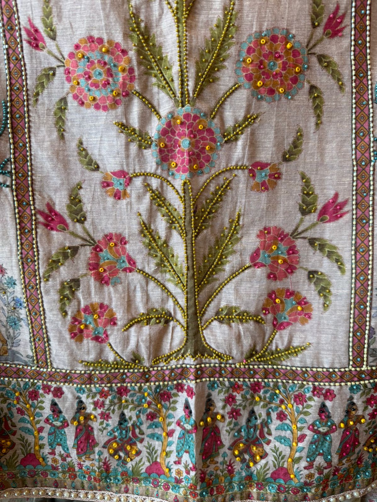 Beautiful suit on KHAADI Cotton with PICHWAI design