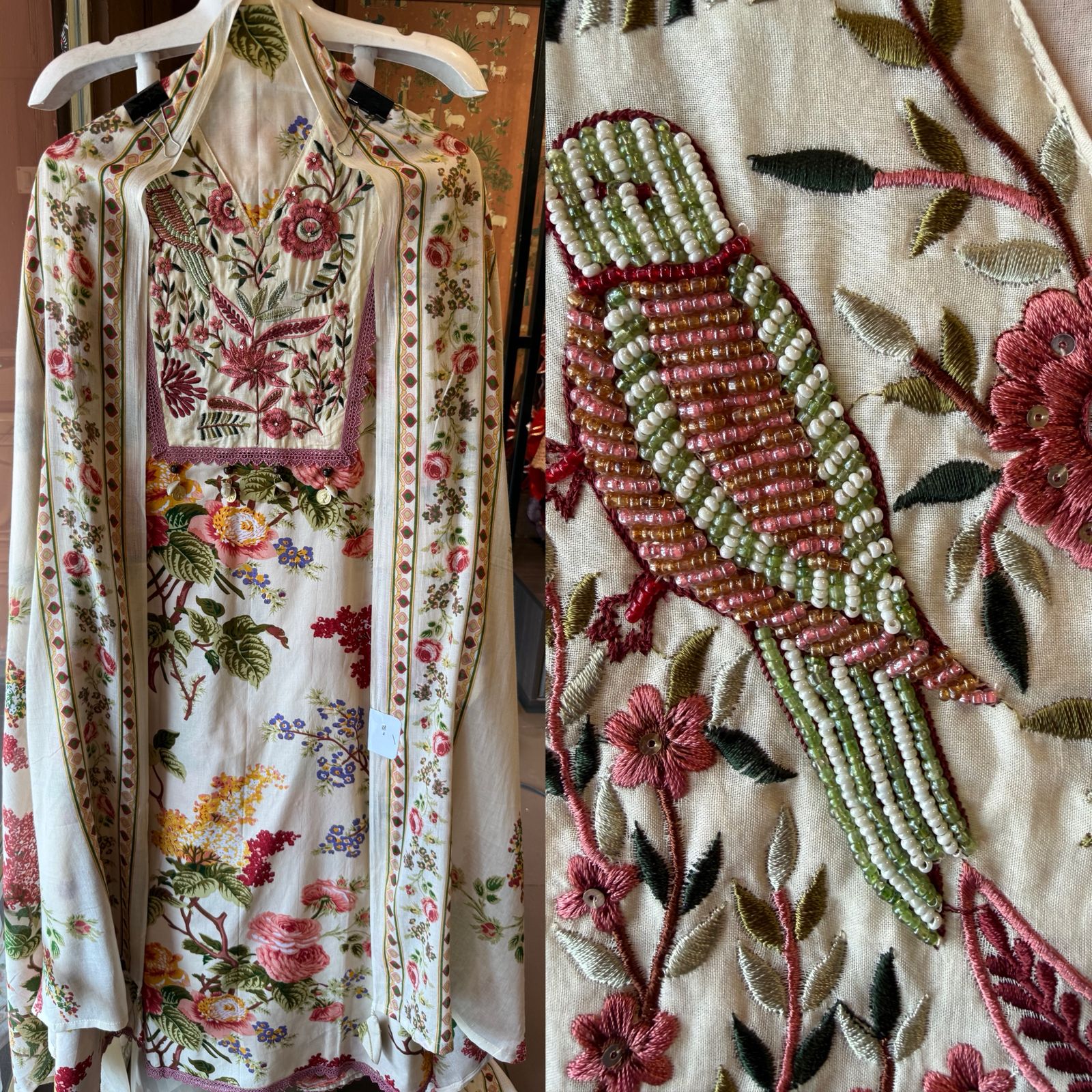 Pigeon Embroidered Suit set