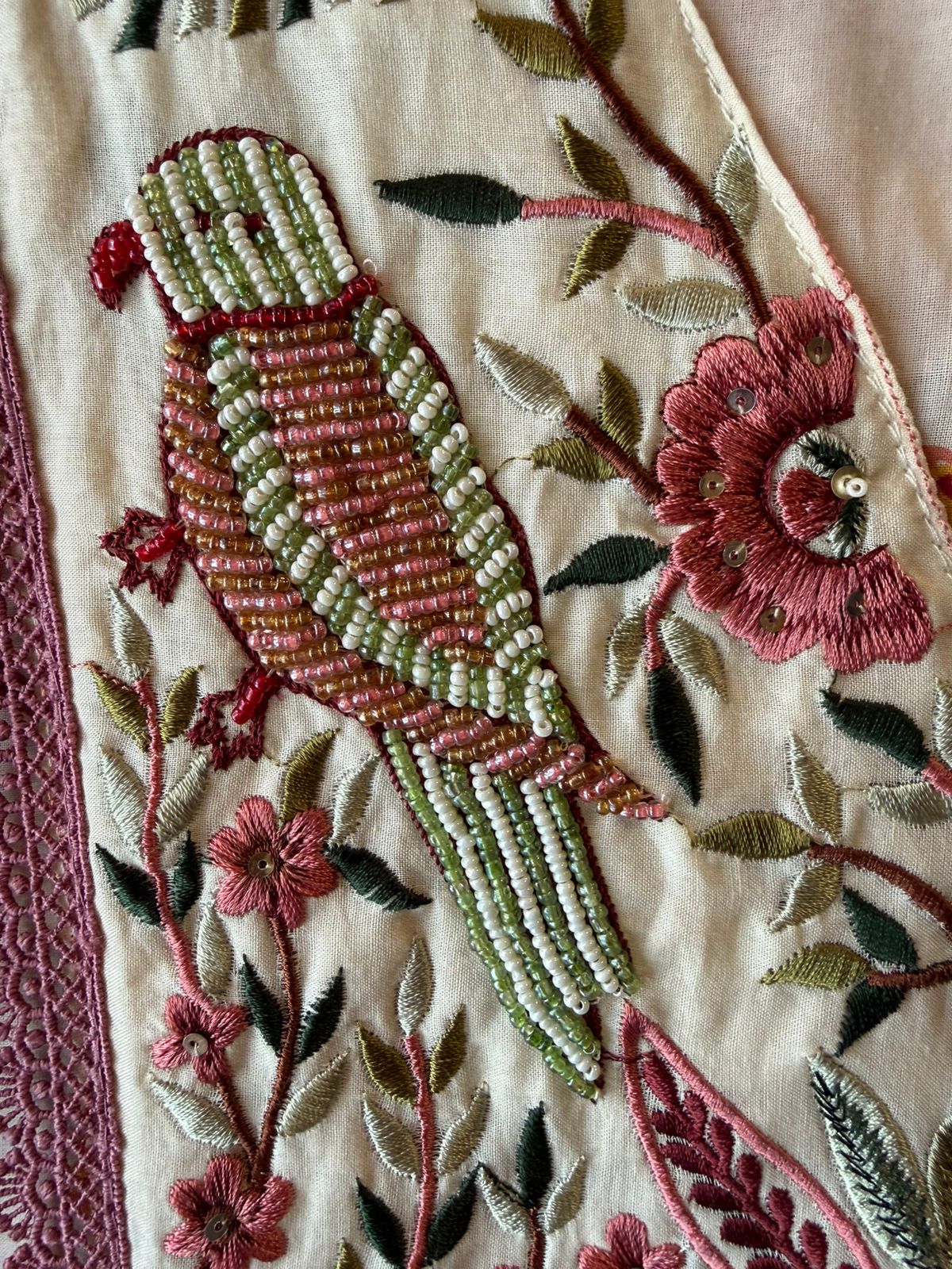 Pigeon Embroidered Suit set