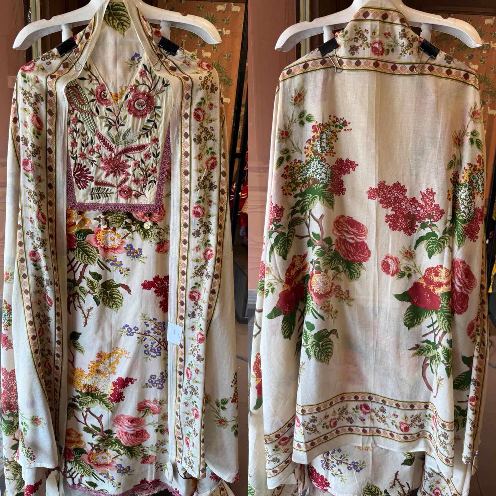 Pigeon Embroidered Suit set