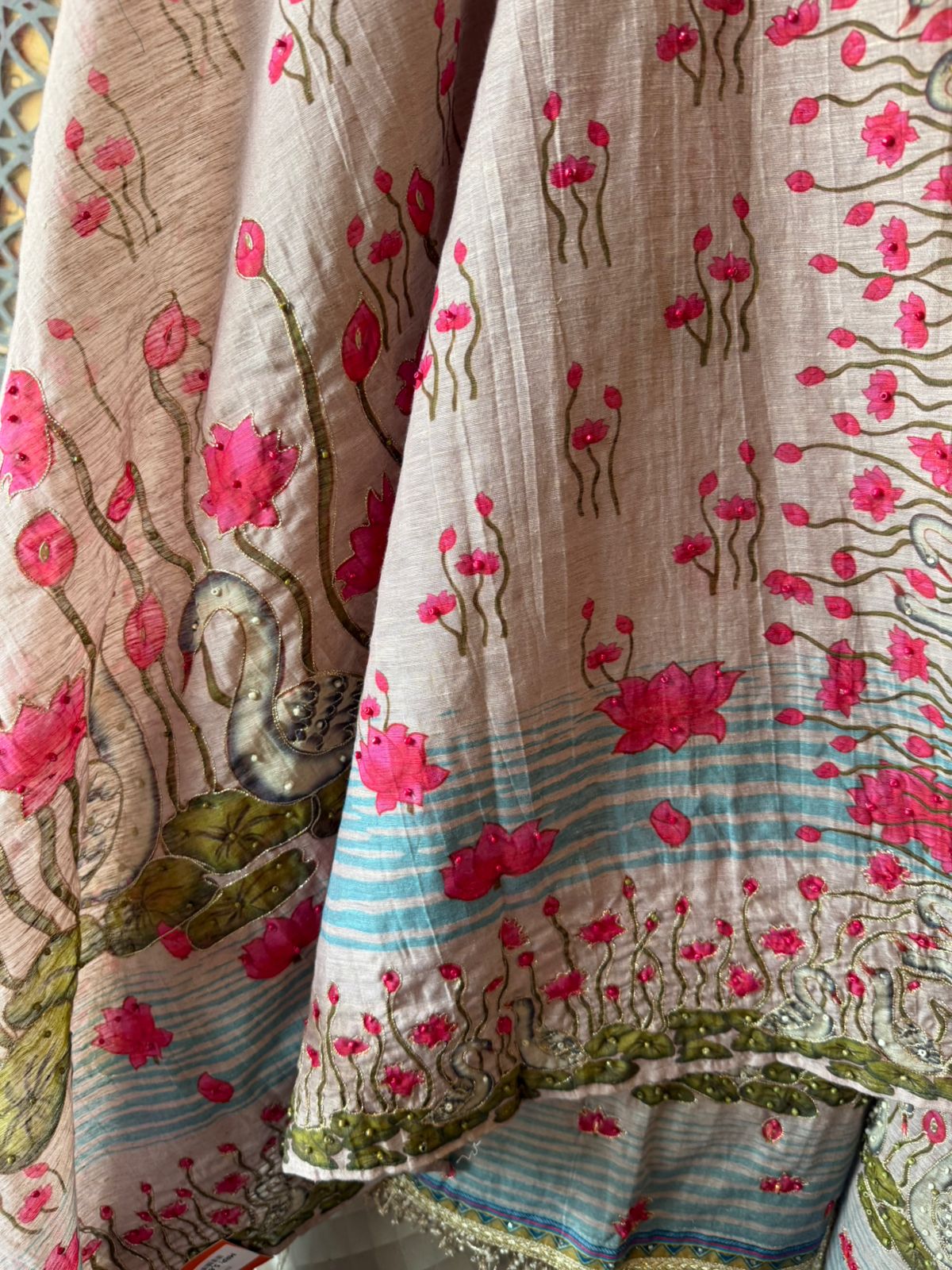 Swan Motif Embroidered Festive Suit