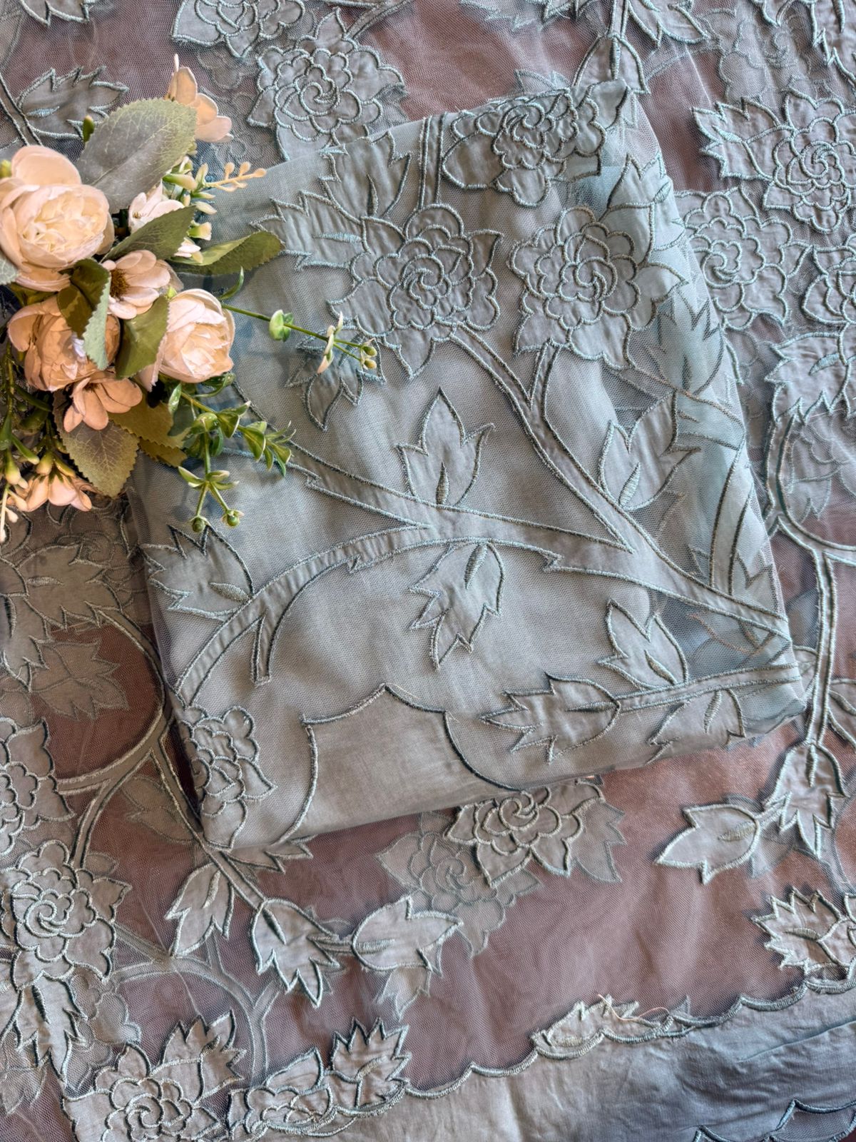 Soft organza unstitched Kurta