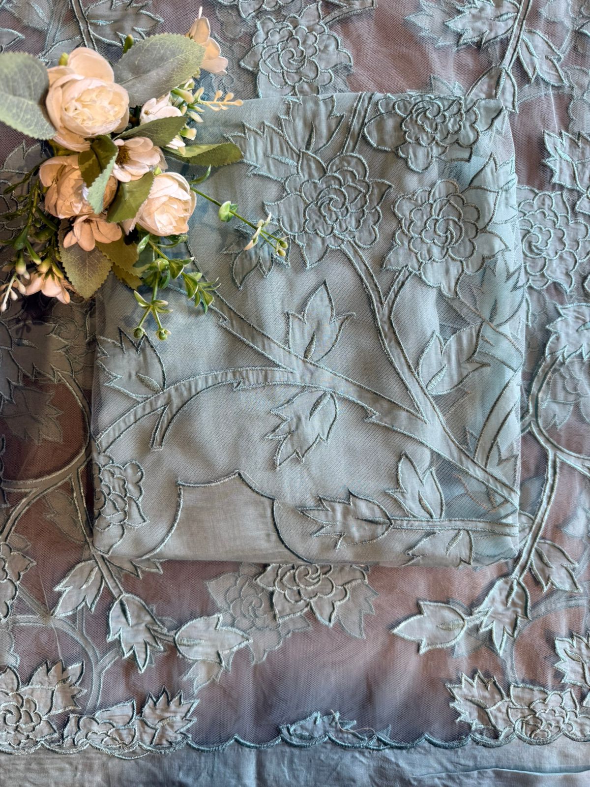 Soft organza unstitched Kurta