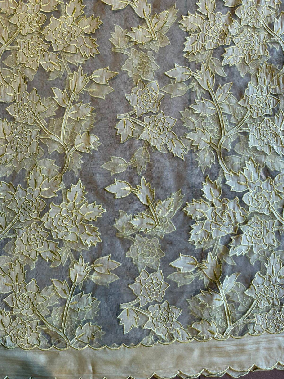 Soft organza unstitched Kurta