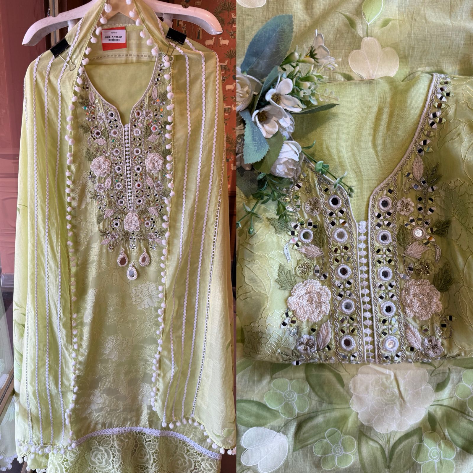 Embroidered Unstitched suit Set