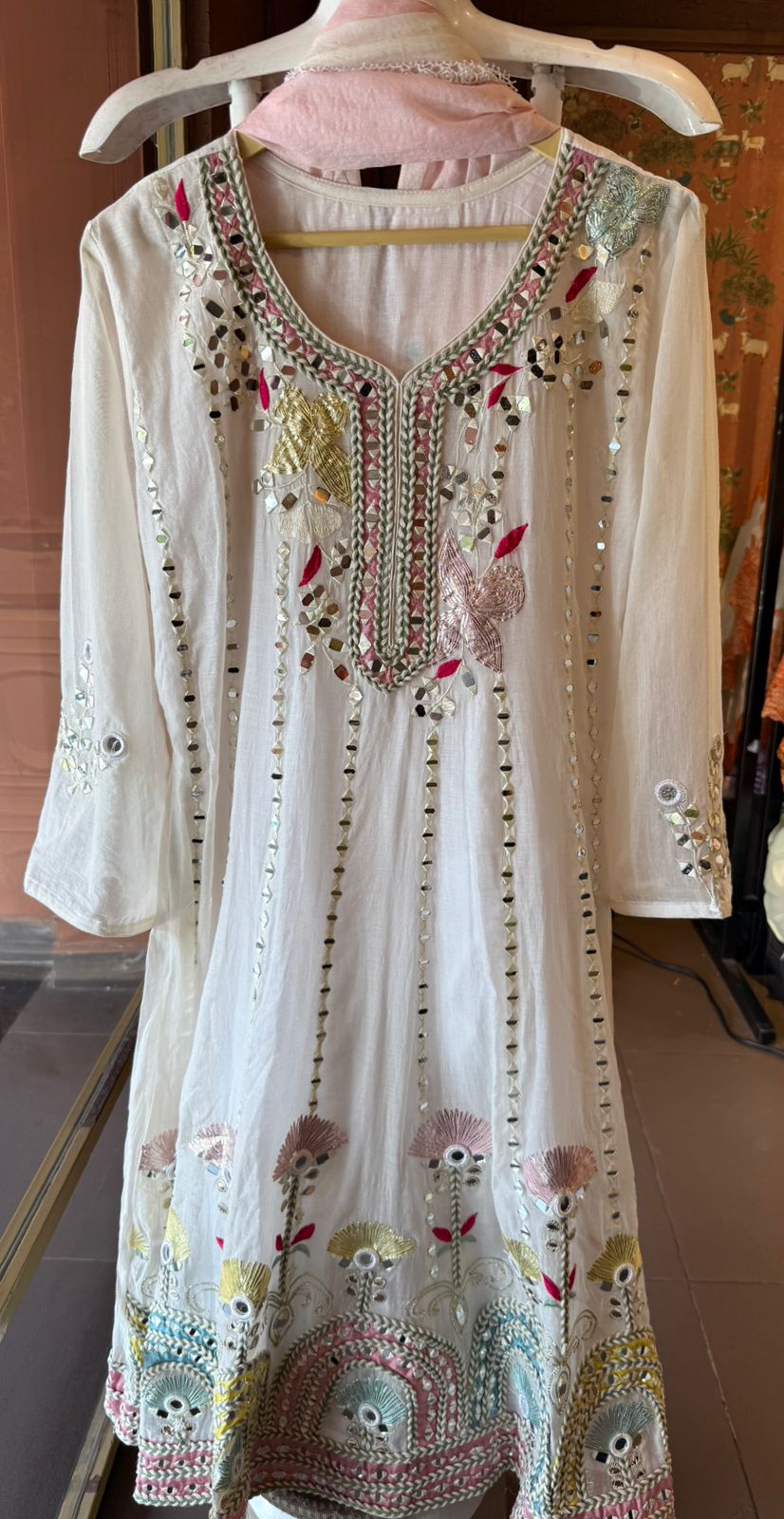 Multicolor Embroidered Festive Readymade Suit