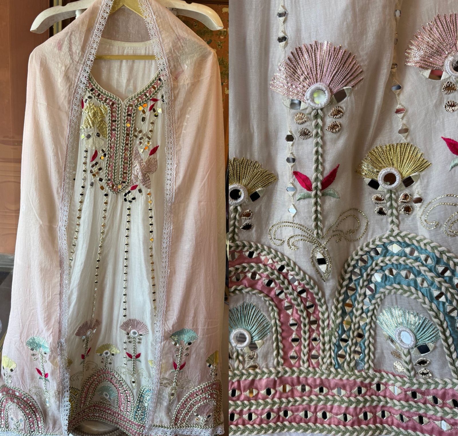 Multicolor Embroidered Festive Readymade Suit