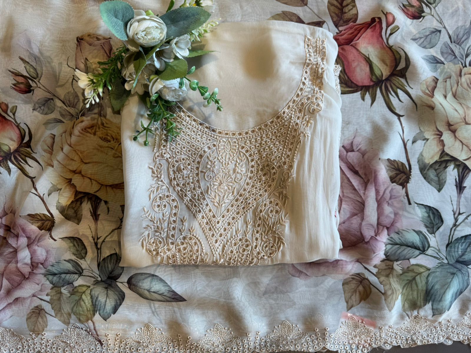 Organza Unstitched Suit