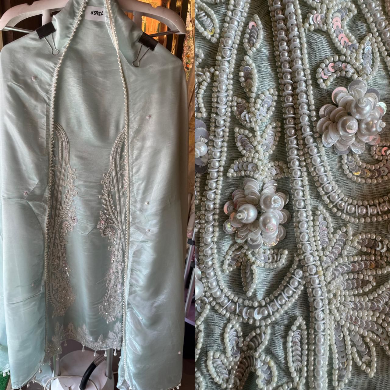 Pure shimmer tissue unstitched Pakistani Suit