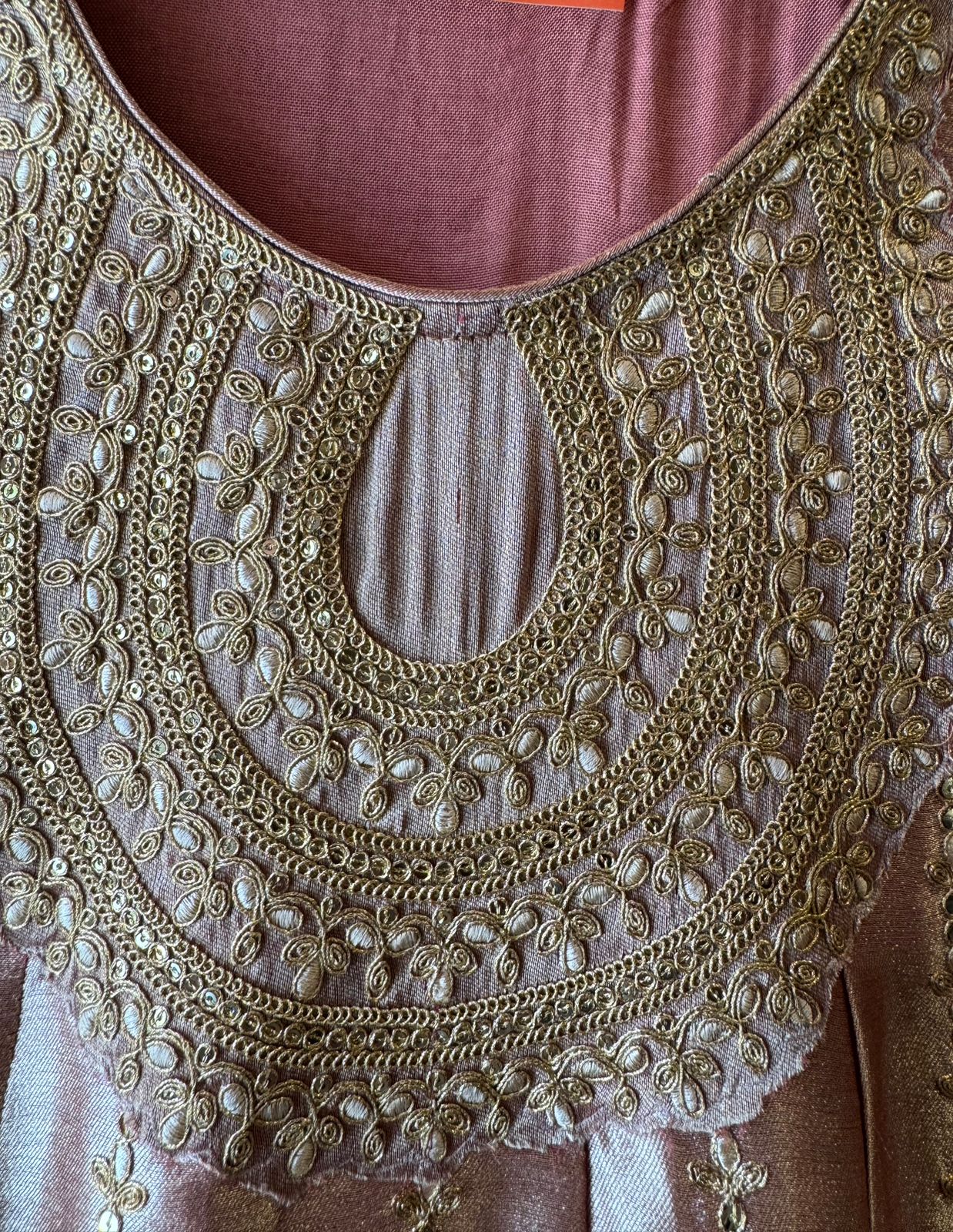 Anarkali suit in Giraffe tissue fabric