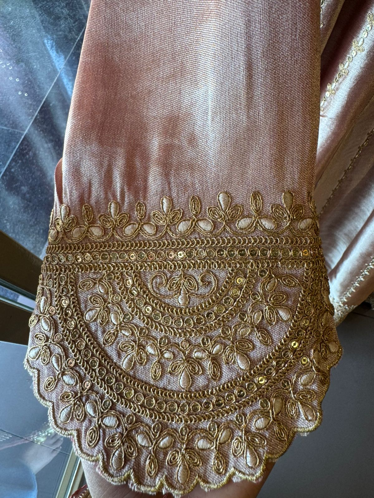 Anarkali suit in Giraffe tissue fabric