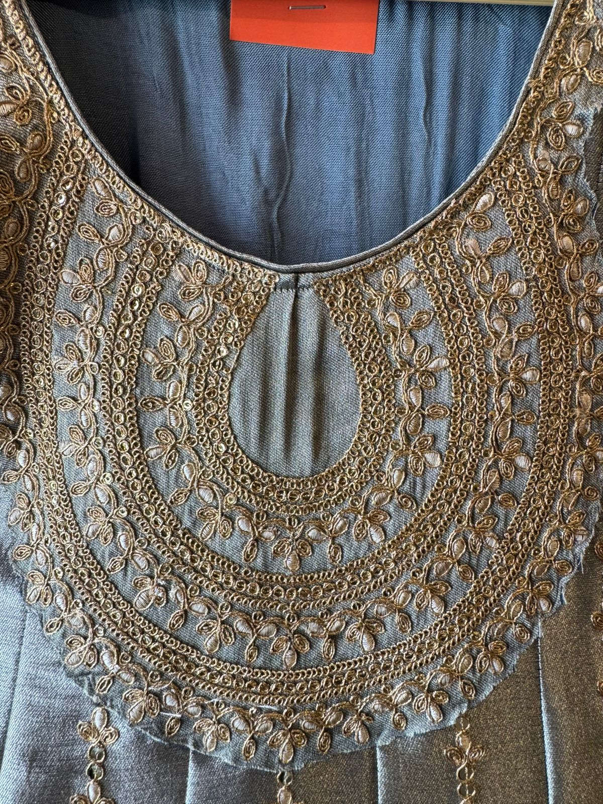 Anarkali suit in Giraffe tissue fabric