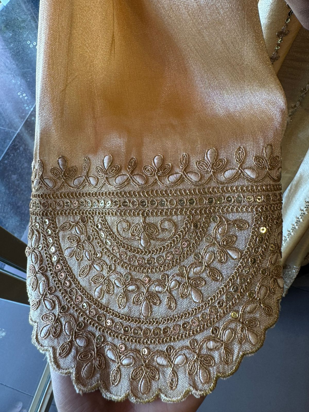 Anarkali suit in Giraffe tissue fabric