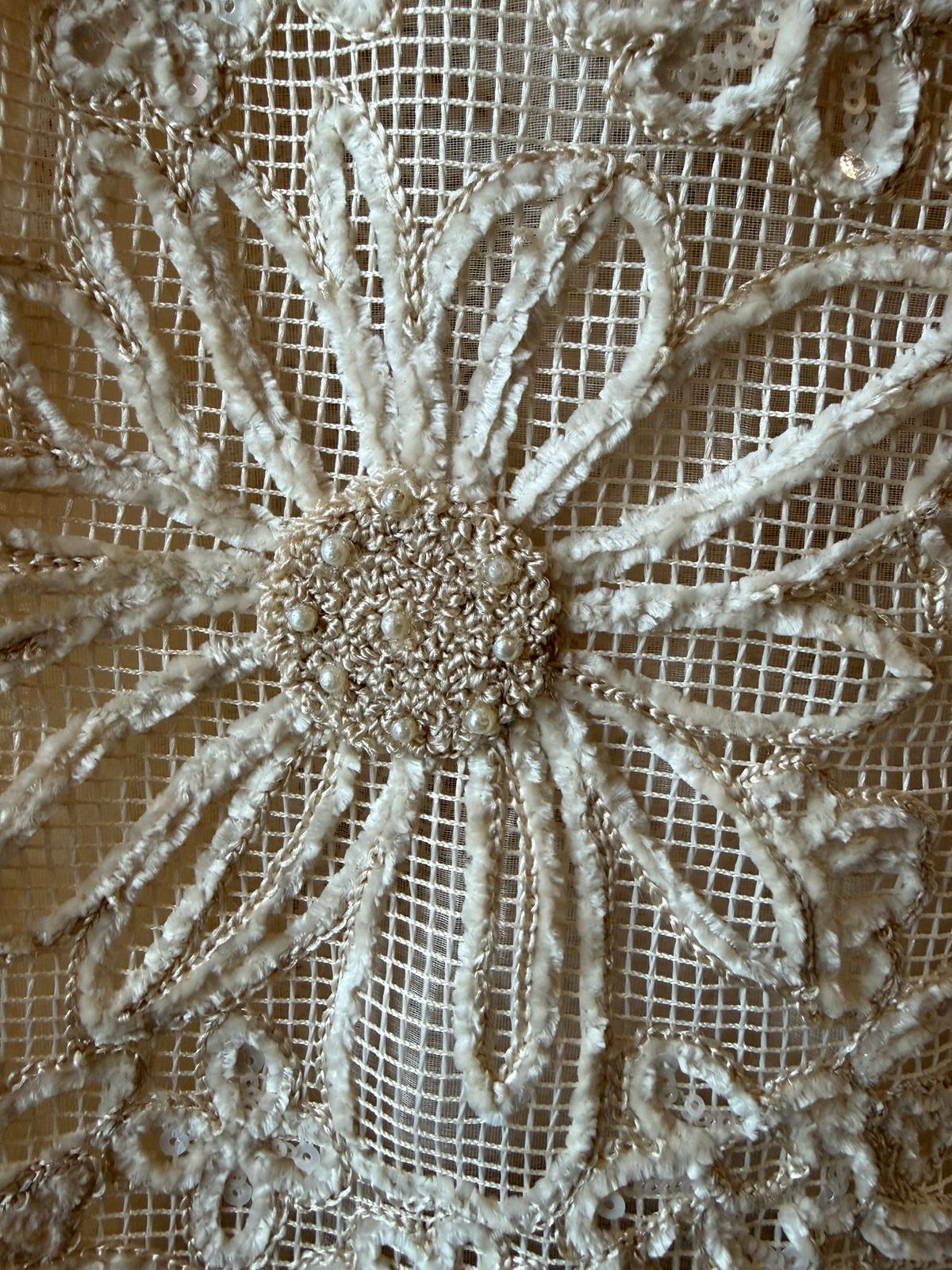 Off-White Floral Embroidered Statement Kurta