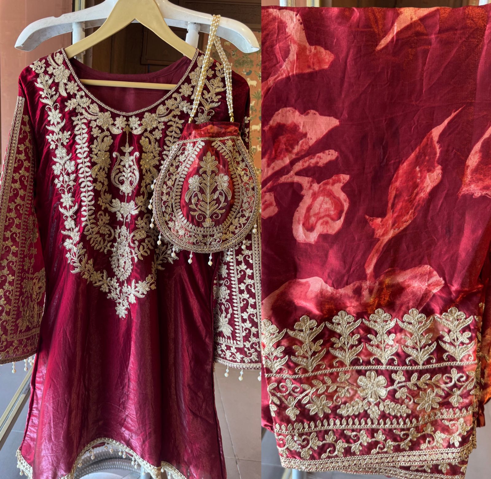 Royal Zari Embroidered Set