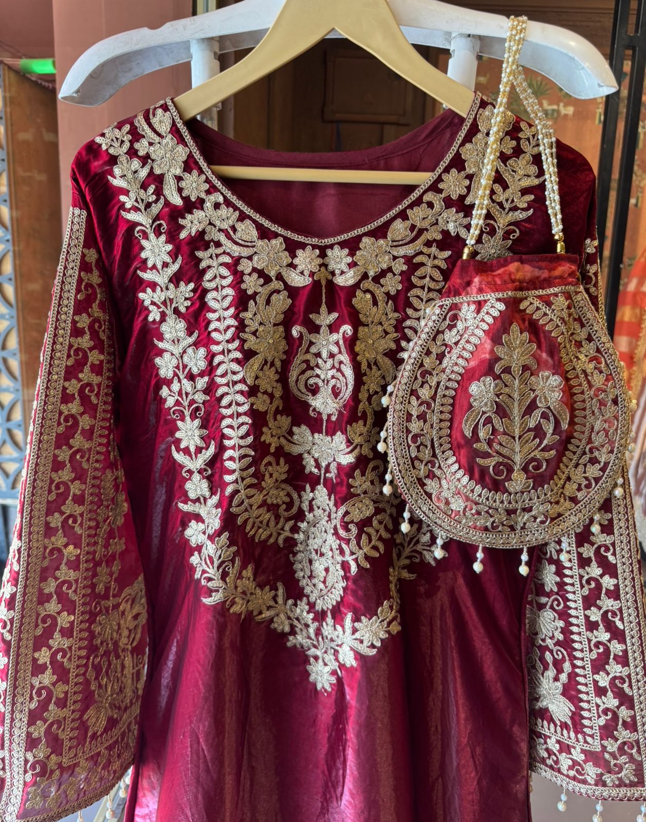 Royal Zari Embroidered Set