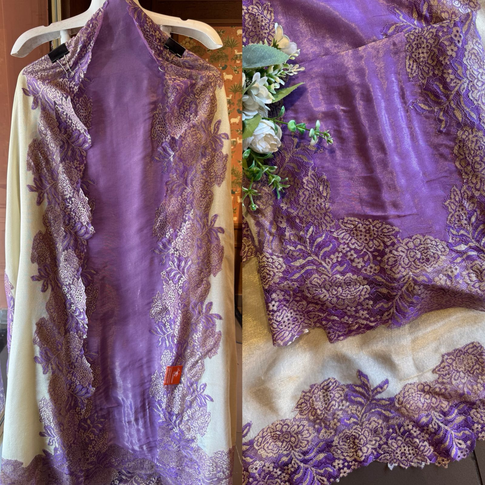 Luxury pure tissue silk suit