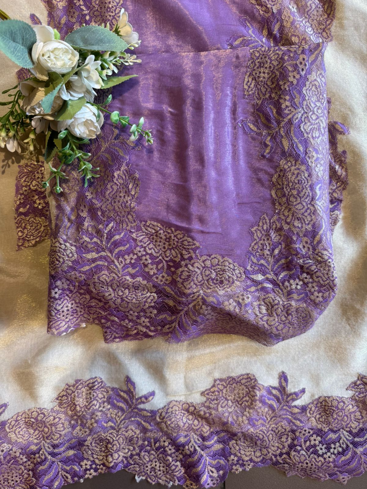 Luxury pure tissue silk suit