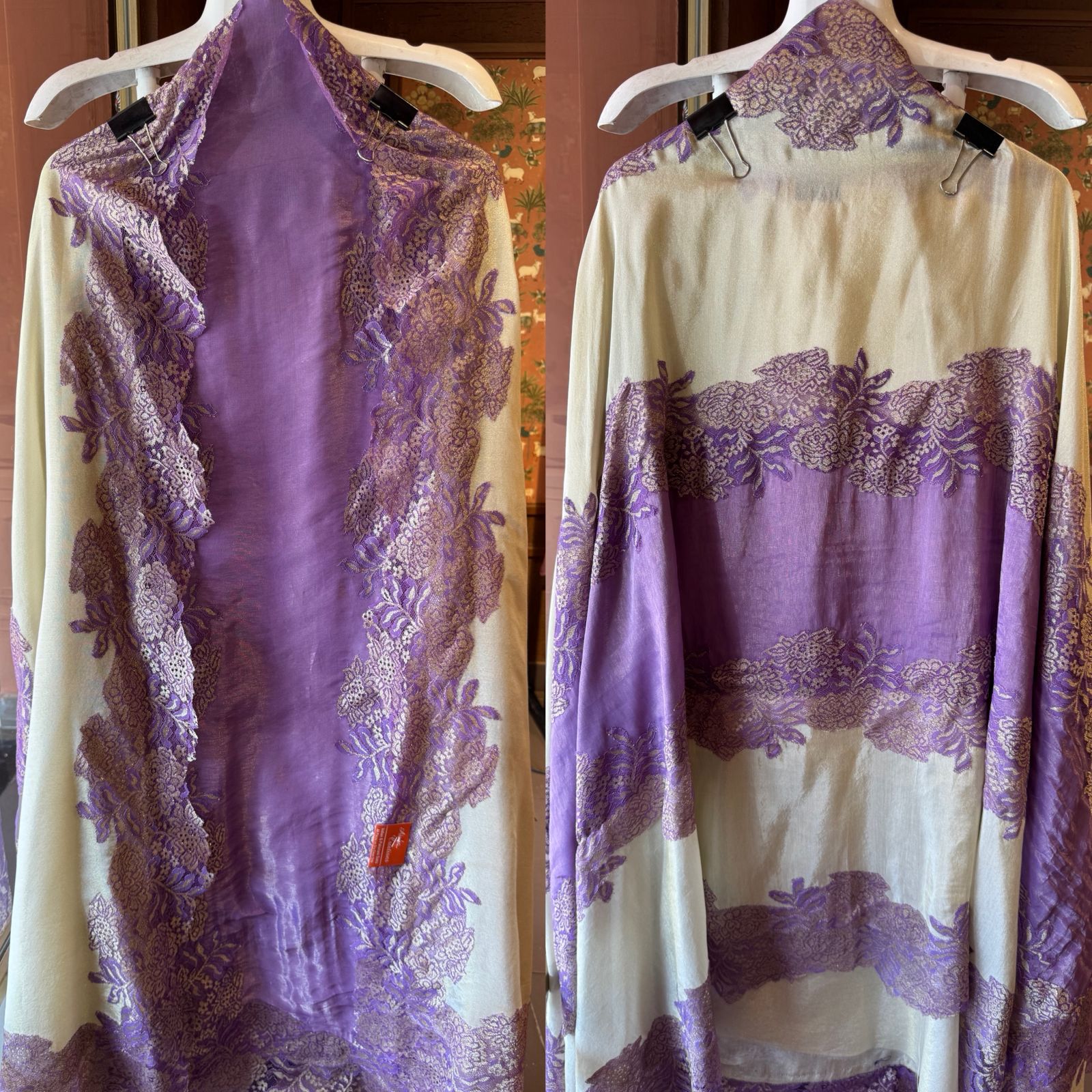 Luxury pure tissue silk suit