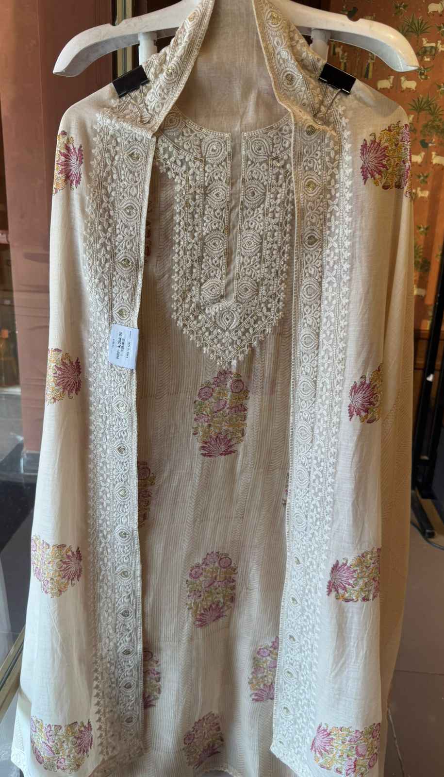 Off-White Floral BLOCK PRINTED Suit Set