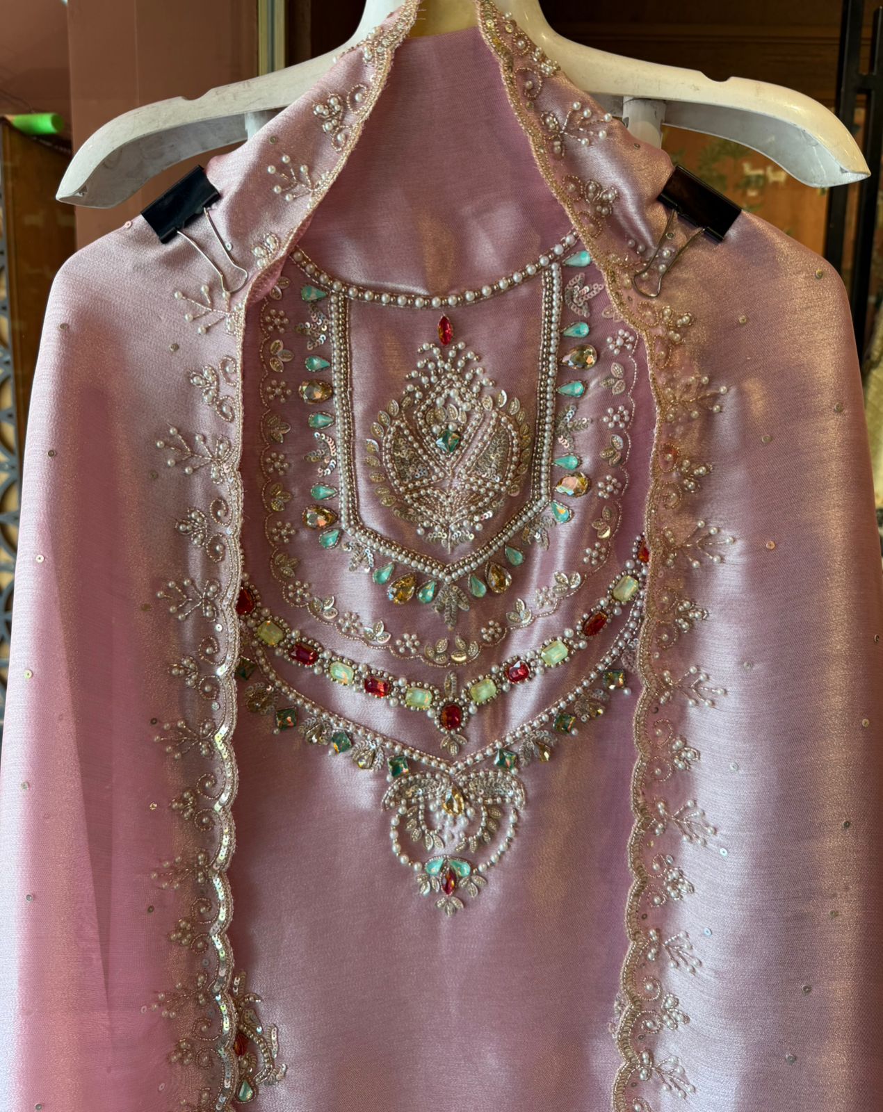 Pearl & Jewel Embellished Luxury Suit