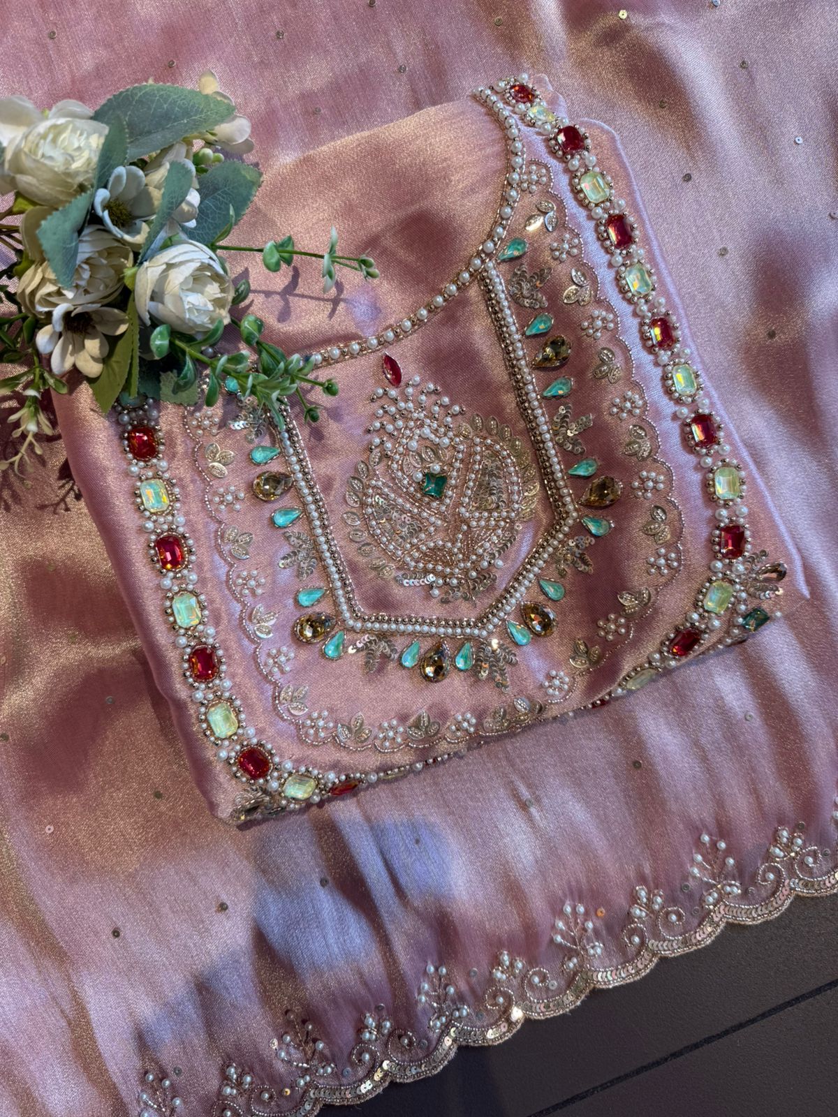 Pearl & Jewel Embellished Luxury Suit