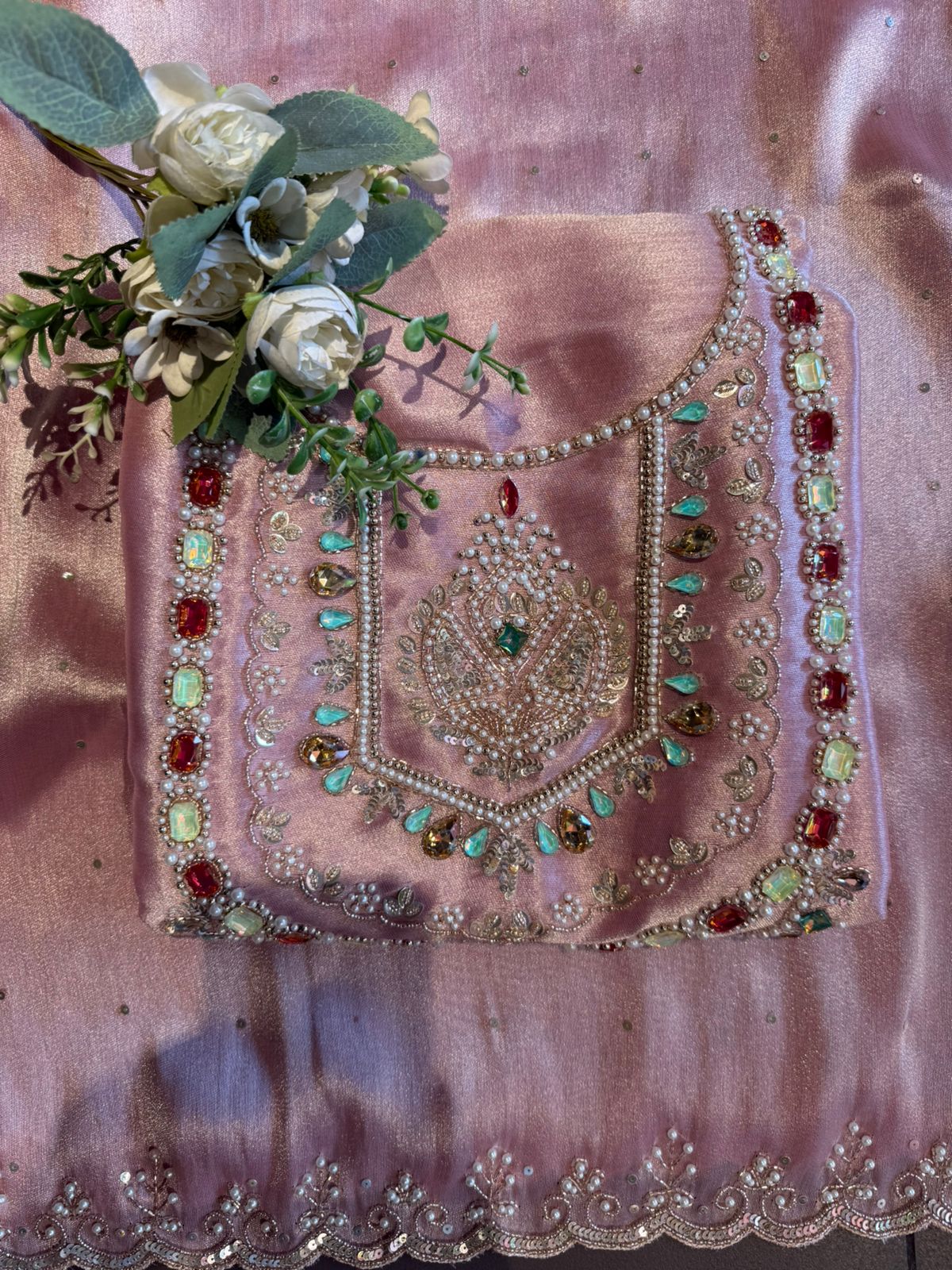 Pearl & Jewel Embellished Luxury Suit