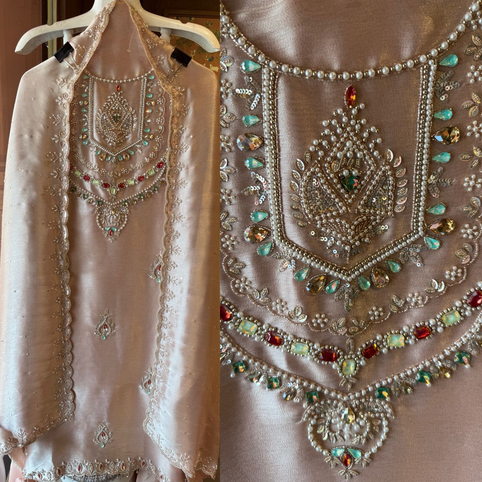 Pearl & Jewel Embellished Luxury Suit
