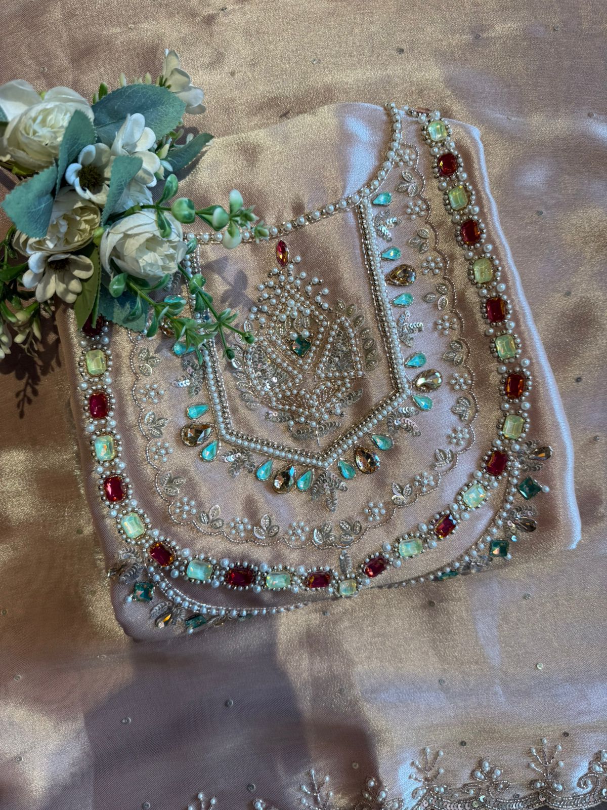 Pearl & Jewel Embellished Luxury Suit