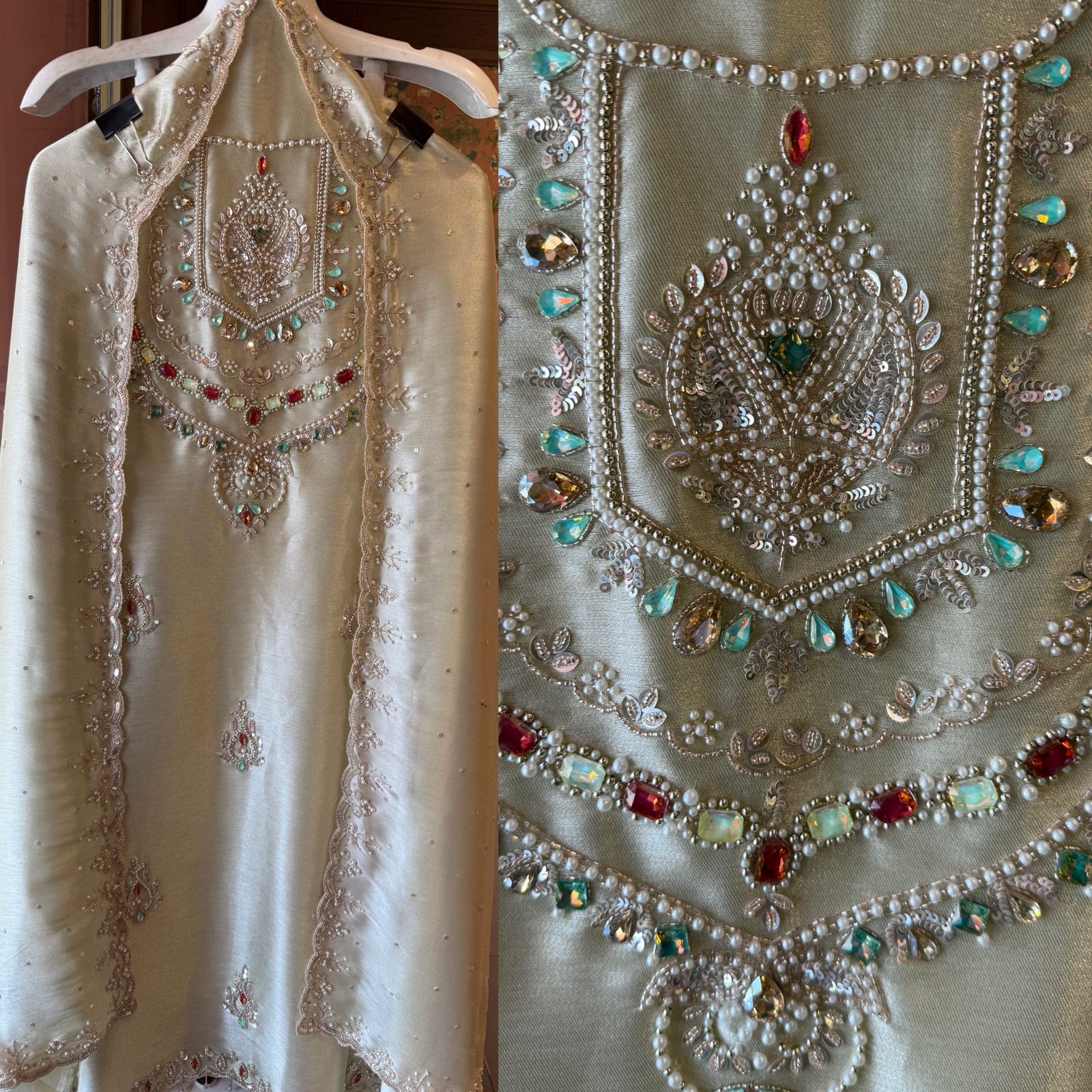 Pearl & Jewel Embellished Luxury Suit