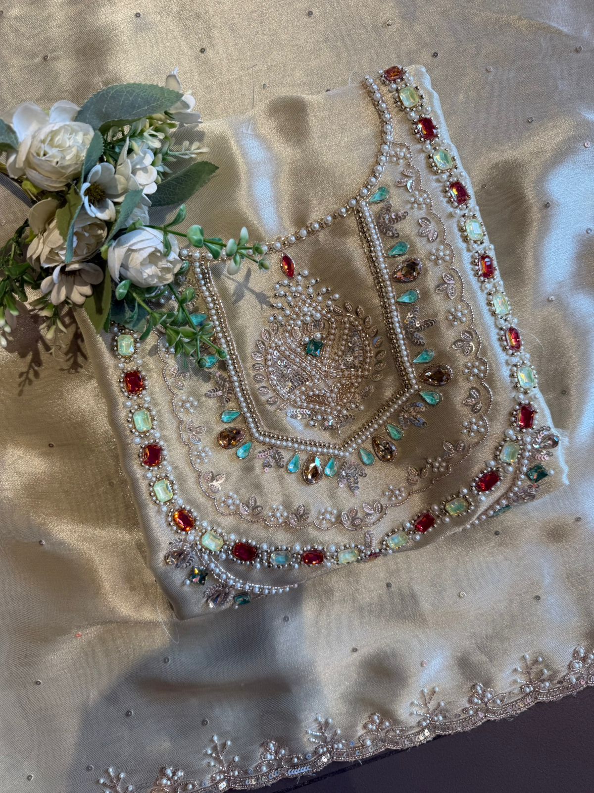 Pearl & Jewel Embellished Luxury Suit