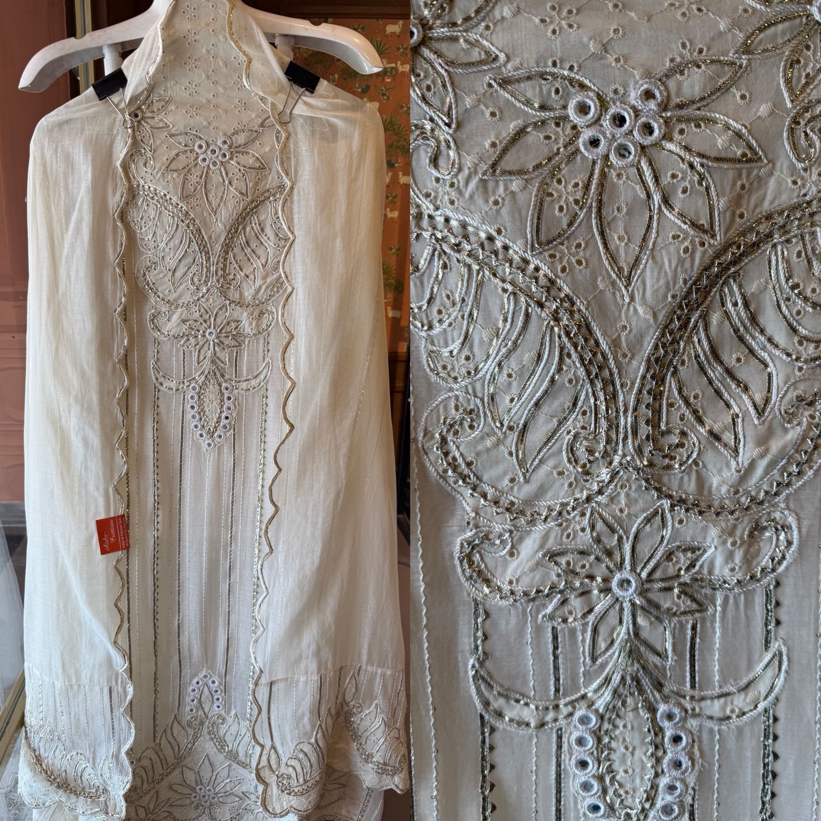 Ivory Elegance Embroidered Set