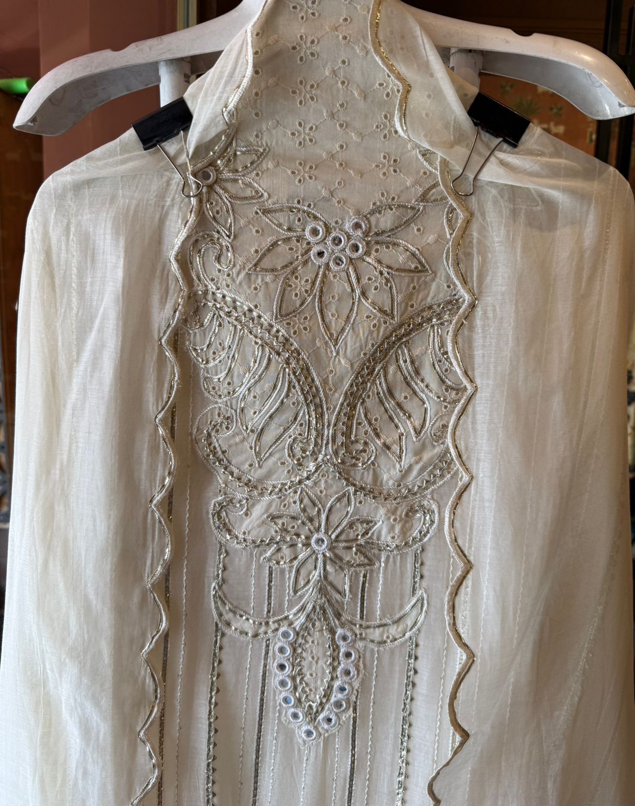 Ivory Elegance Embroidered Set