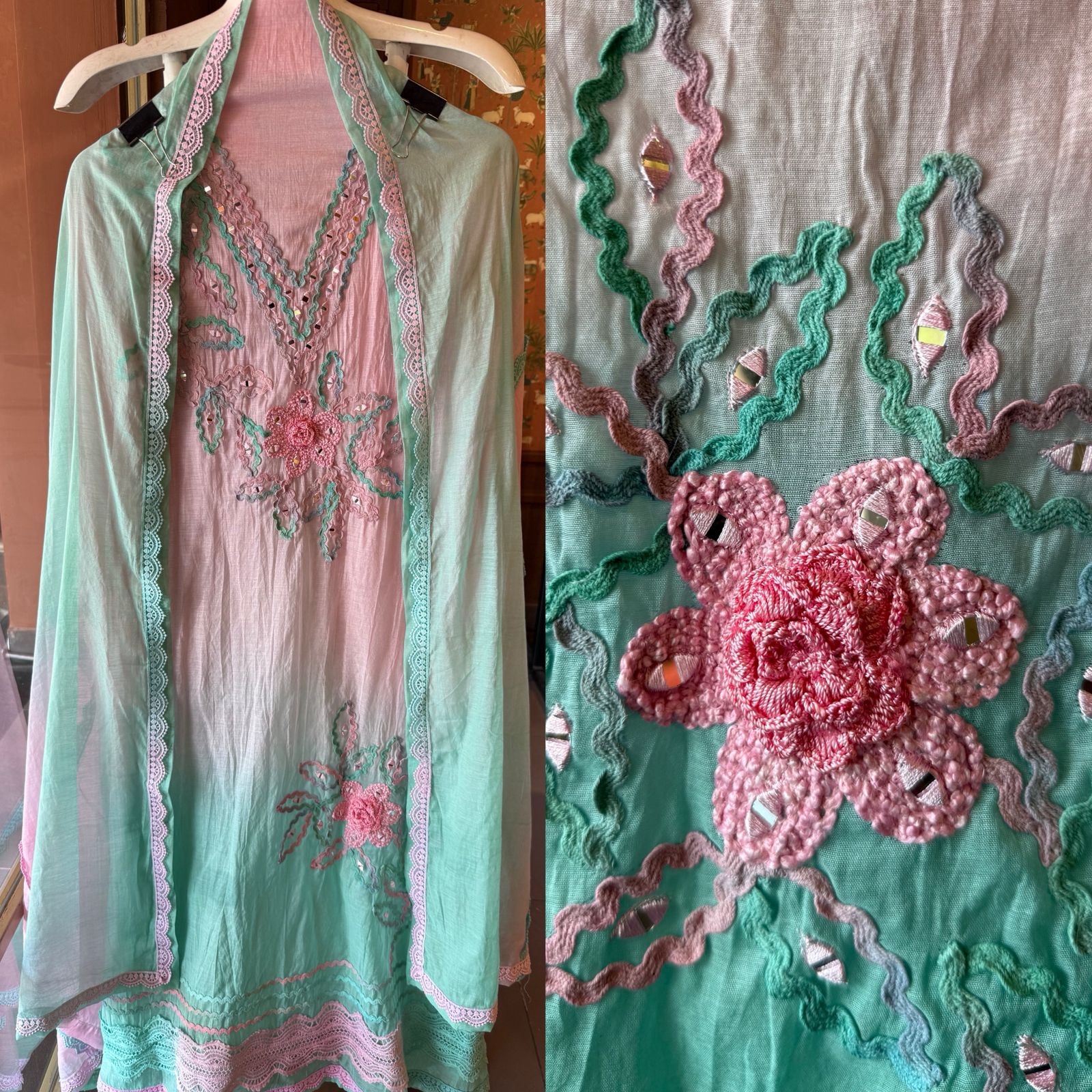 Mul cotton Ombre Suit Set