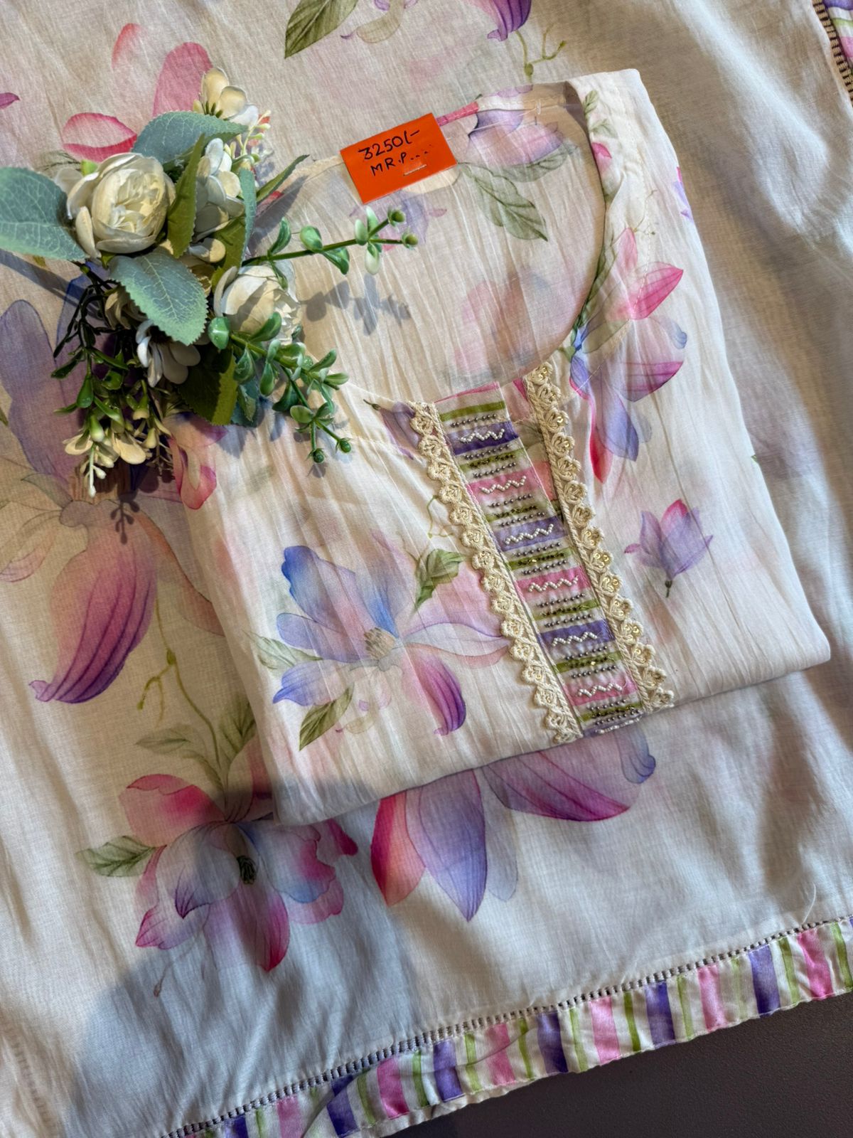Pure Mul chanderi light weight Unstitched suit