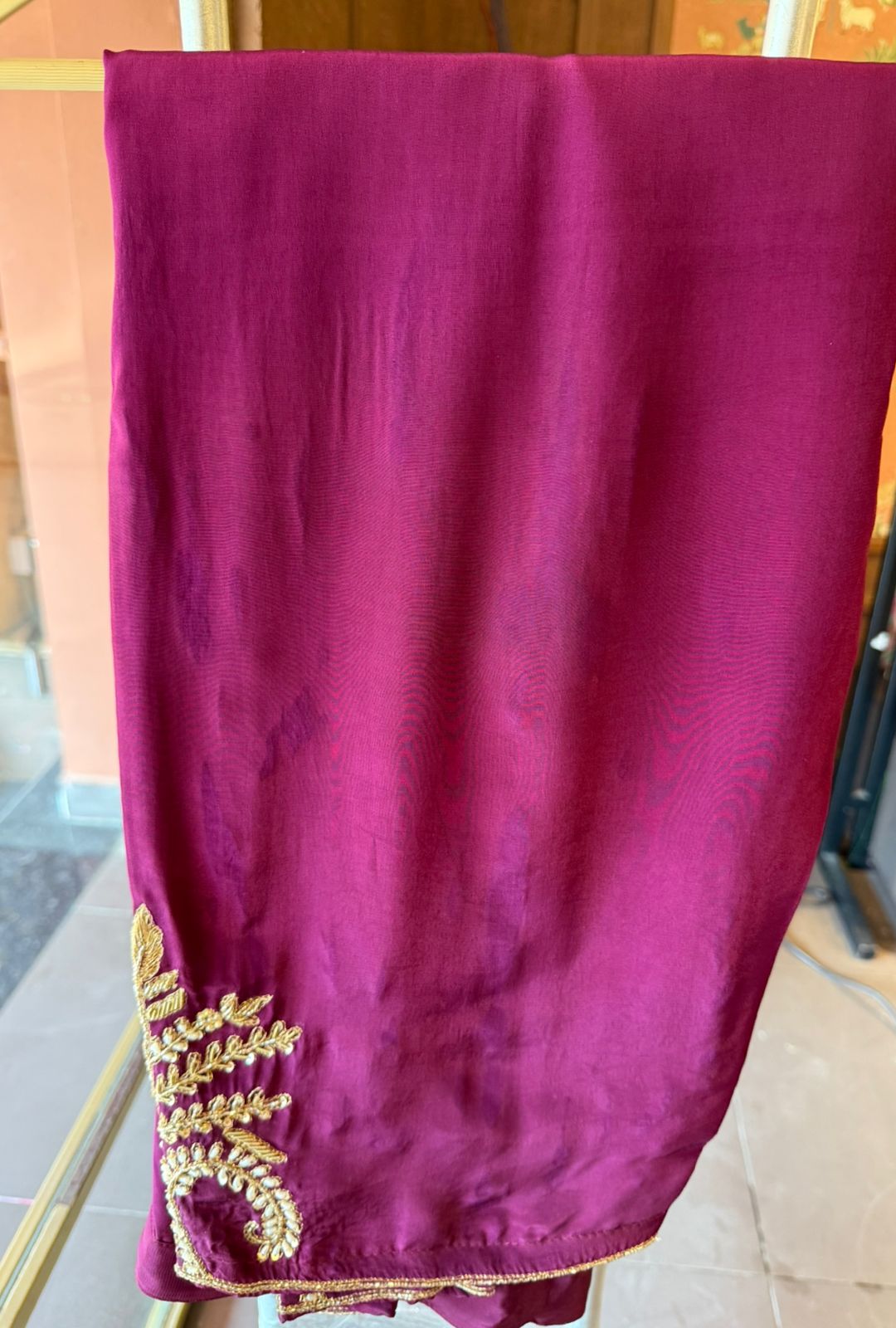 Royal Emerald Hand Embroidered Silk Suit