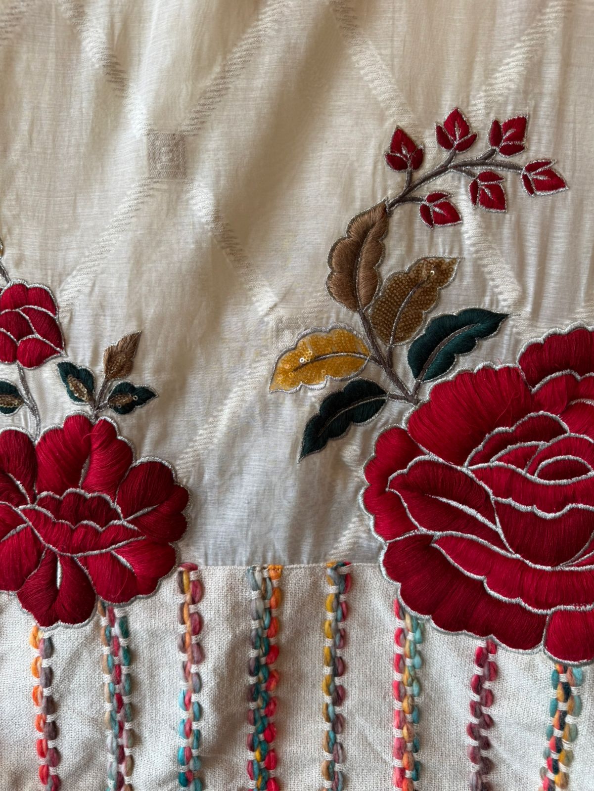 Ivory ROSE Embroidered Suit
