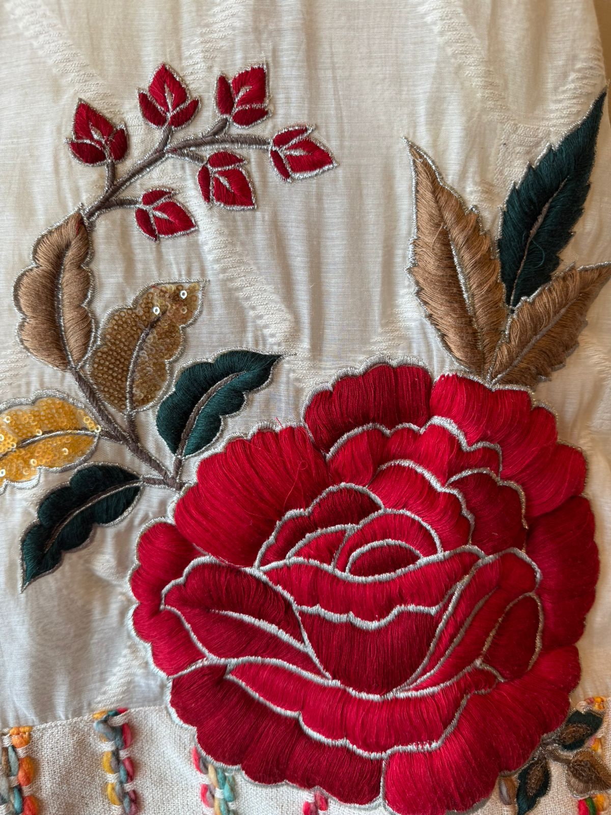Ivory ROSE Embroidered Suit