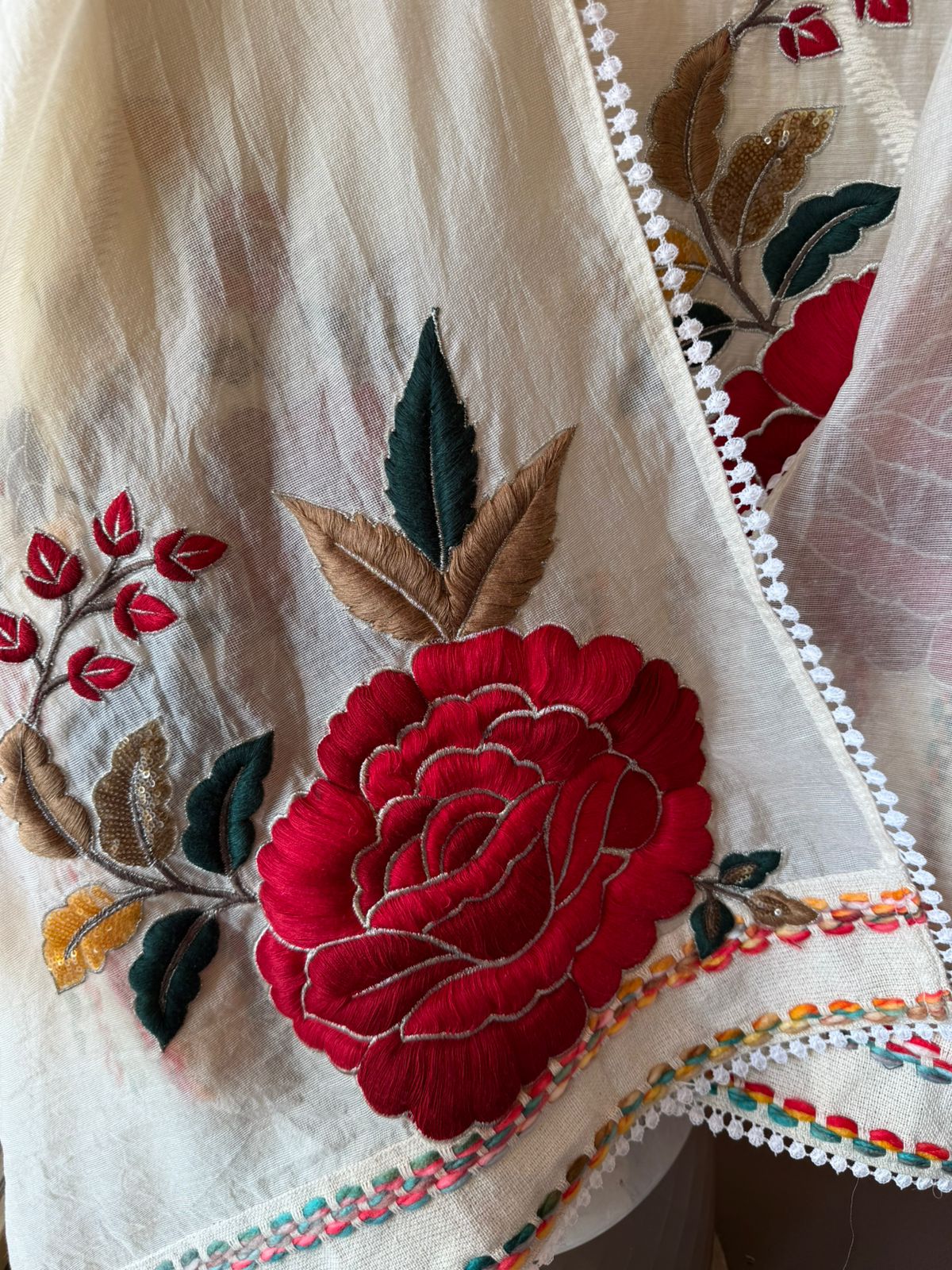 Ivory ROSE Embroidered Suit