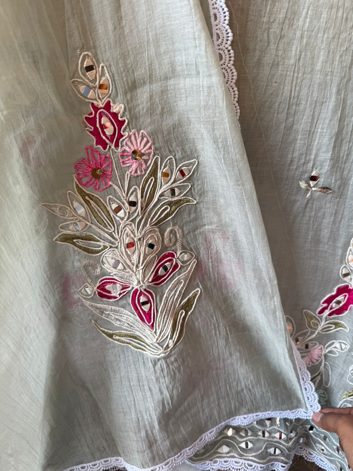 Mirror & Dori embroidered  Pastel Elegannt Suit